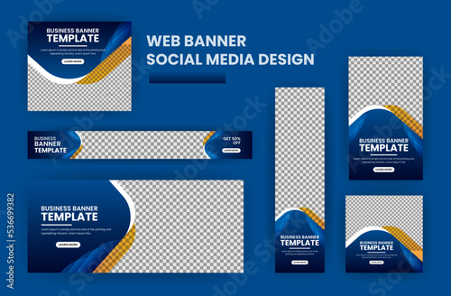 Web banner design template Set, Horizontal web banner. Modern Gradient  cover header background for website design, Social Media Cover ads banner, invitation card design template