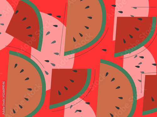 art illustration background pattern seamless icon symbol logo wallpaper of watermelon fruits sliced