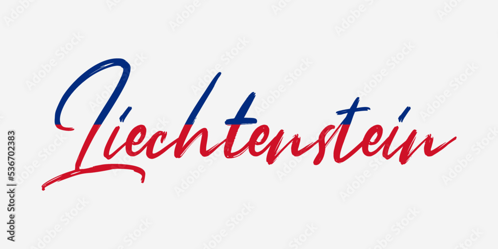 Liechtenstein text  color sketch viector