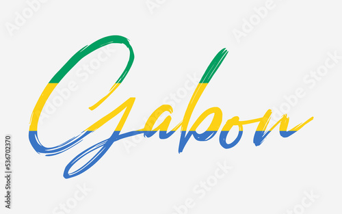 Gabon text color sketch viector