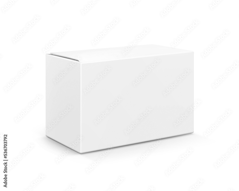 Blank packaging white cardboard paper box for product design mock-up - obrazy, fototapety, plakaty 