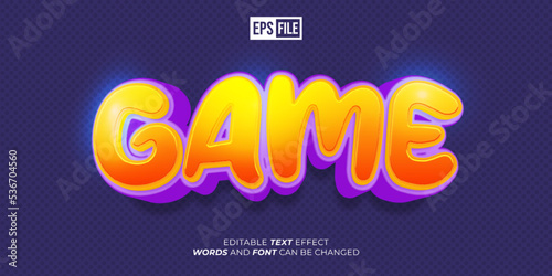 Editable text game 3d style text effect