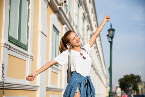 Young Asian Lady Backpacker