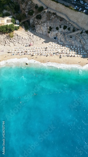 Kaputas Beach Drone View, Kaş, Kalkan, Antalya, Turkey. September 2022