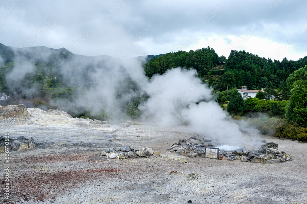 geyser in Sao Miguel geyser in Sao Miguel