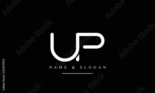 UP, PU, U, P abstract letters logo monogram