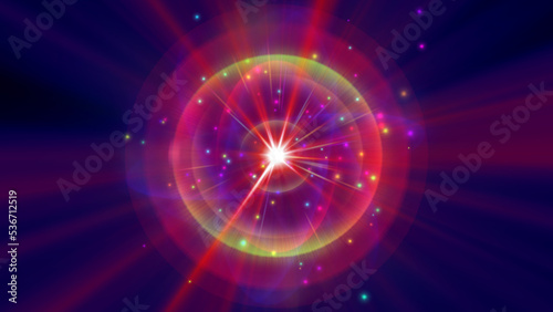 atom light ray glow abstract
