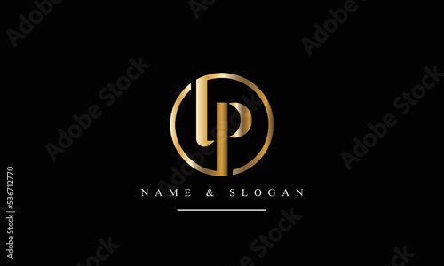 UP, PU, U, P abstract letters logo monogram