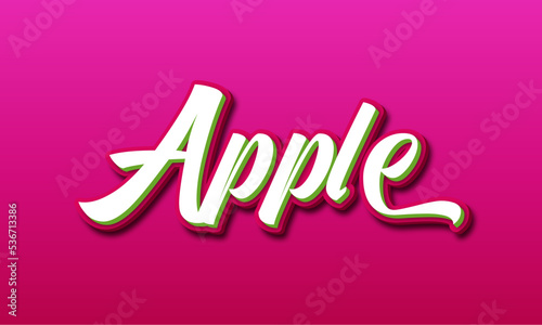 Apple 3d Editable Text effect modern style