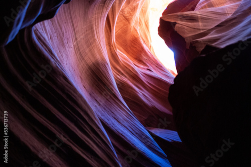 The beautiful lights in the Antelope Canyon in Arizona
