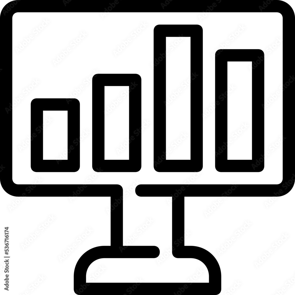 monitor chart bar icon monitor chart bar icon