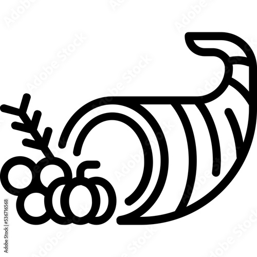 cornucopia basket fruit icon