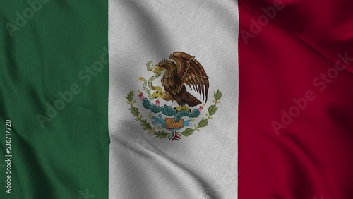 Mexico flag fluttering in the wind. It is a composite garden of Footage.