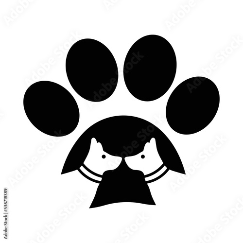 Pet dog animal logo design 