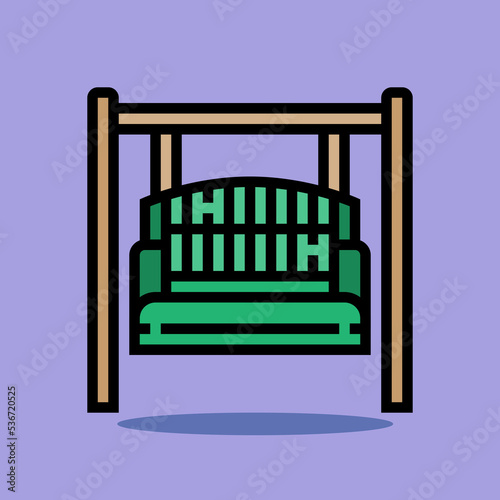 Art illustration symbol icon furniture logo household design of swing chair