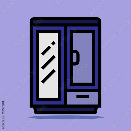 Art illustration symbol icon furniture logo household design of wardobe