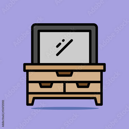 Art illustration symbol icon furniture logo household design of mirror wardobe