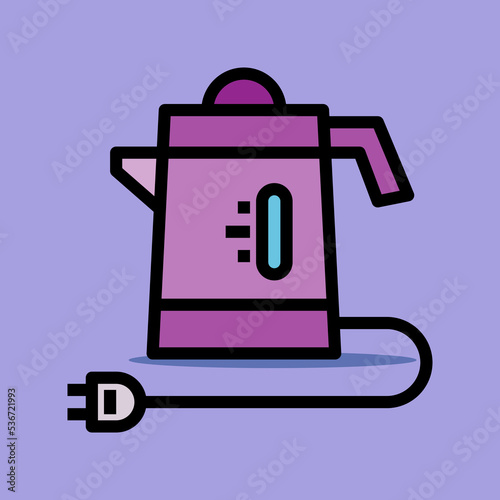 Art illustration symbol icon furniture logo household design of drik tea pot heater photo