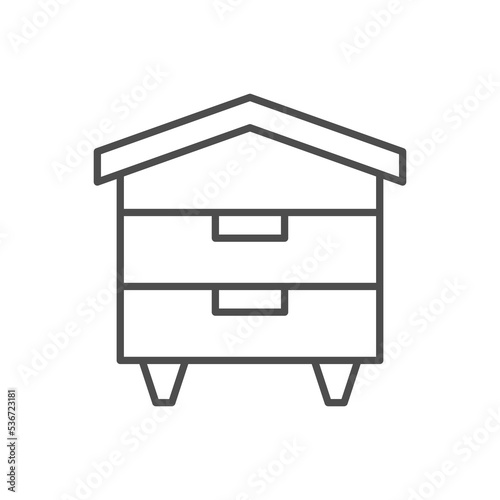 Beehive or house of bees line icon