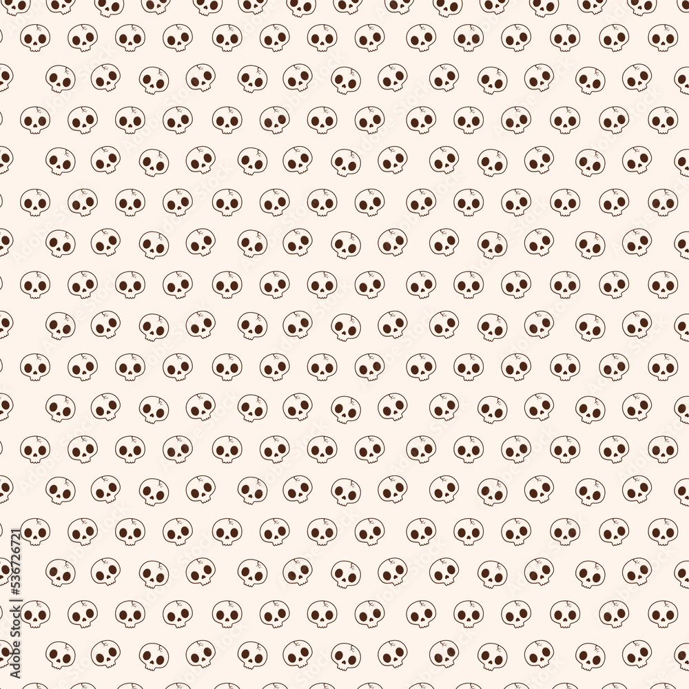 Cute hand drawn skull background pattern. Skull seamless Halloween vector pattern Ghost head bone scarf isolated tile background Cute hand drawn skull background pattern. Skull seamless Halloween vector pattern Ghost head bone scarf isolated tile background