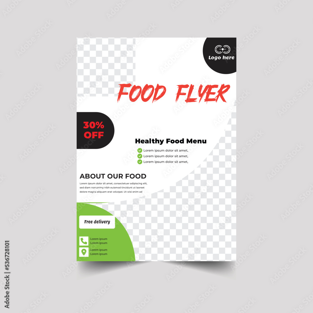 Set of restaurant menu and flyer design templates modern with colorful size A4 size