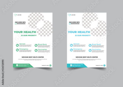 Corporate healthcare and medical flyer design template for print