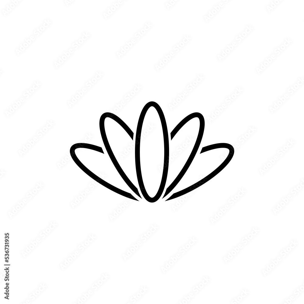 Lotus line icon. Yoga meditation flower sign Lotus line icon. Yoga meditation flower sign