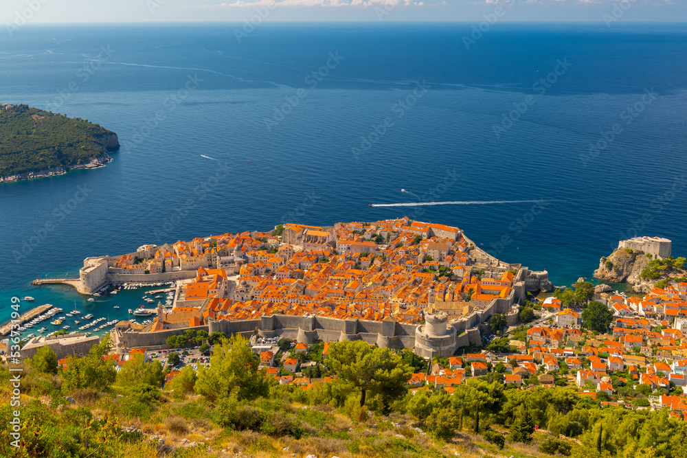 Panorama of Dubrovnik old town.