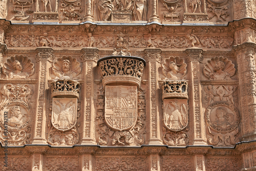 Architectural Detail in the University of Salamanca, Salamanca City, Spain, Europe.