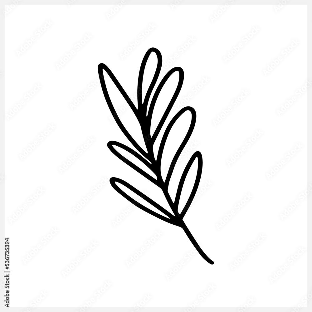 Branch with leaves icon isolated. Eco clip art. Laurel vector stock illustration. EPS 10