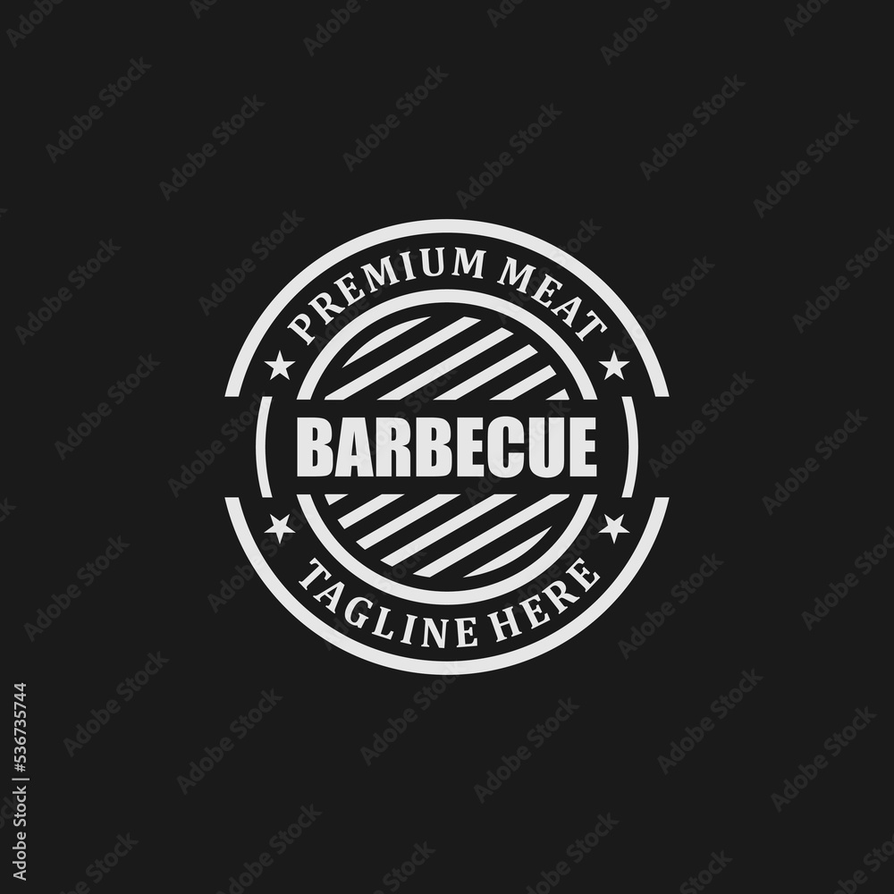 rustic barbecue badge emblem logo