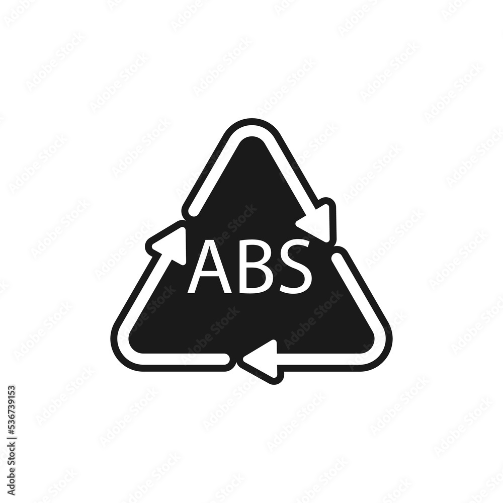 Plastic recycle symbol ABS 9 vector icon. Plastic recycling code ABS. Plastic recycle symbol ABS 9 vector icon. Plastic recycling code ABS.