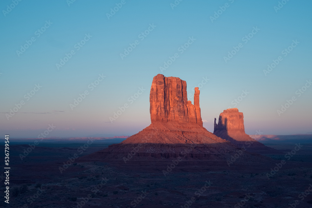 The sunset at Monument Valley in Arizona
