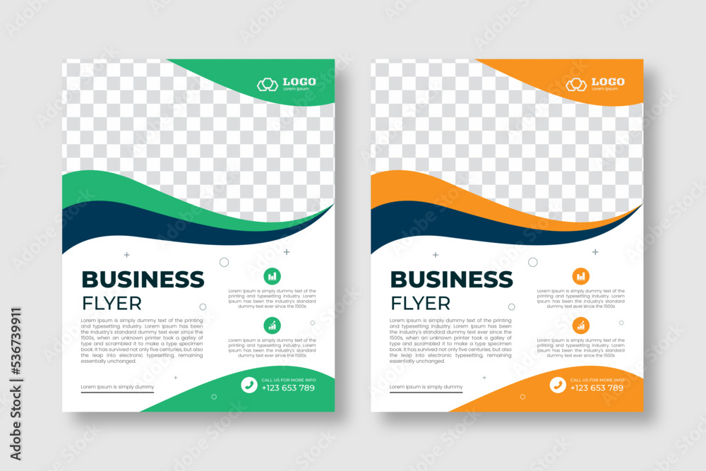 Flyer template layout design. Creative modern vector corporate business ...