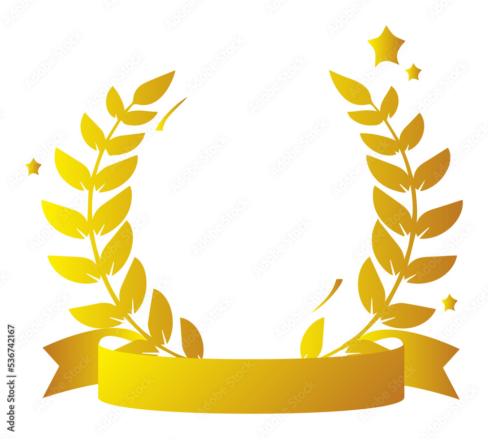Gold laurel wreath PNG image. Stock Illustration Adobe Stock