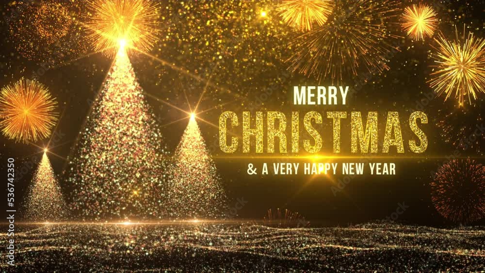 Christmas tree lights greetings card background loop