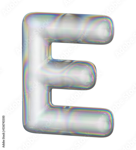 Bubble Text 3D Letter E