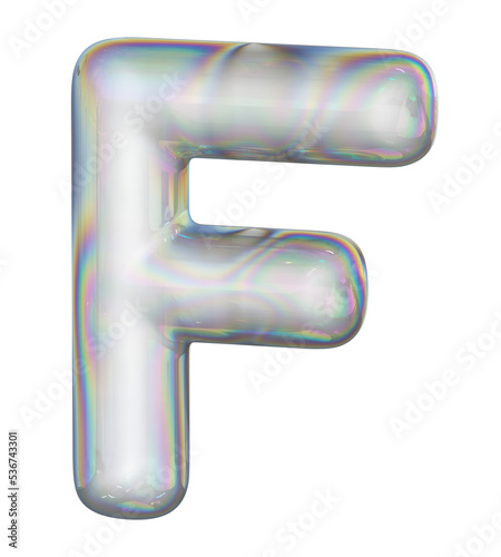 Bubble Text 3D Letter F