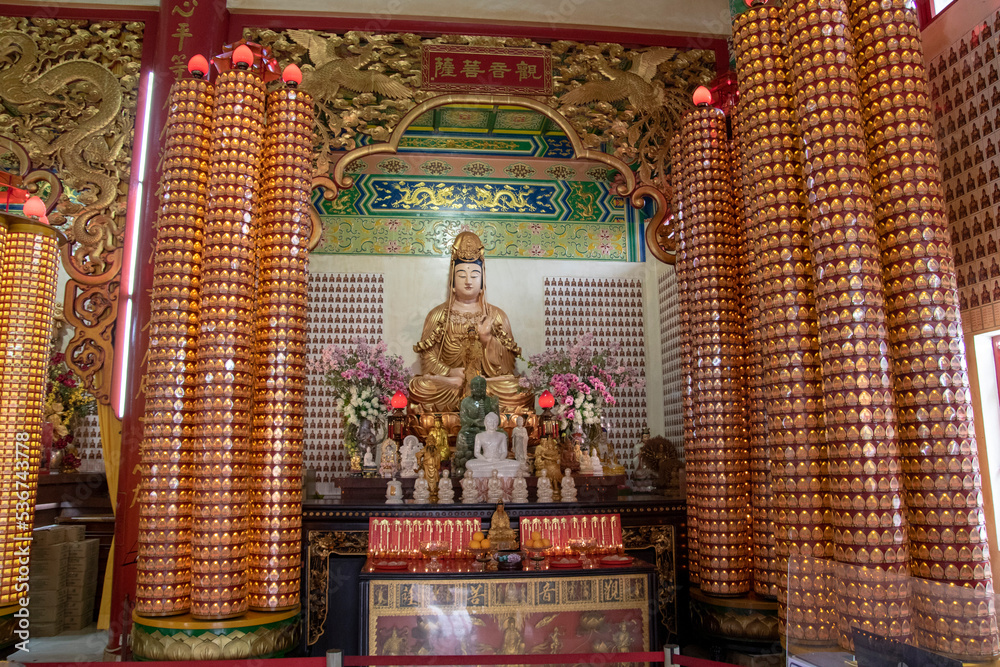 A goddess in the Kek lok si temple in Malaysia. This temple is one of the largest in south-east asia

