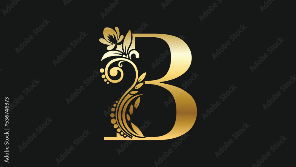 Luxury letter B golden name initial modern logo design concept for a ...