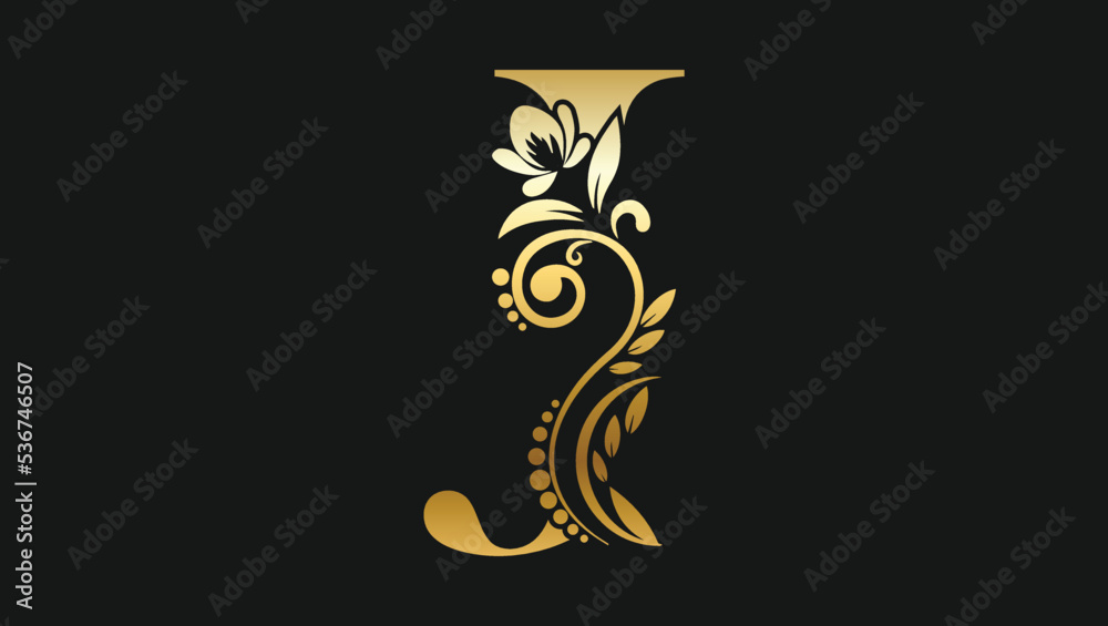 Luxury letter J golden name initial modern logo design concept for a brand or company Luxury letter J golden name initial modern logo design concept for a brand or company