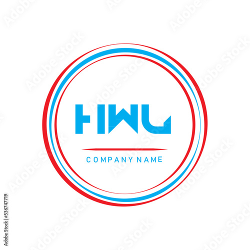 H W L .HWL logo design. HWL letter logo design on black background .Three letter logo design .HW L letter logo design with circle  shape .simple letter logo design . photo