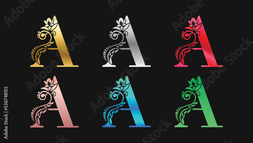 Decorative Letter A In Metallic Colors