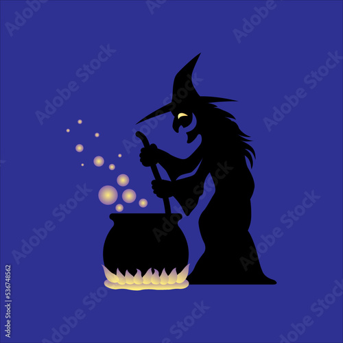 Art illustration background seamless design concept colorful icon symbol logo of witch