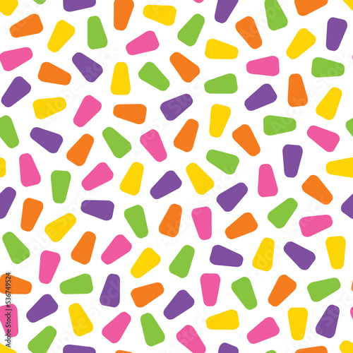 Vector seamless trendy pattern with colorful chaotic shapes. Creative bright endless background
