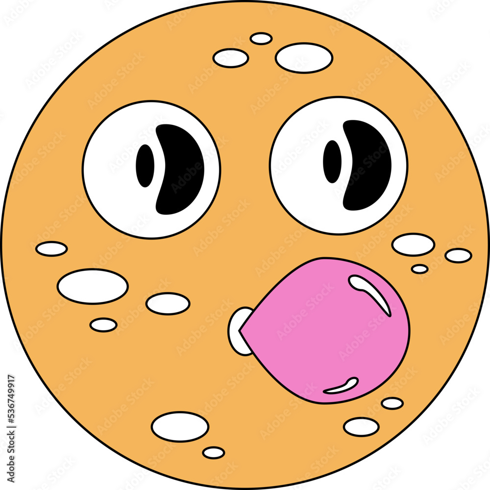 Fototapeta premium Retro Space Emoji Illustration