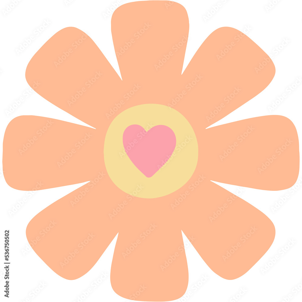 Cute Cartoon Colorful Flower Doodle Illustration Cute Cartoon Colorful Flower Doodle Illustration