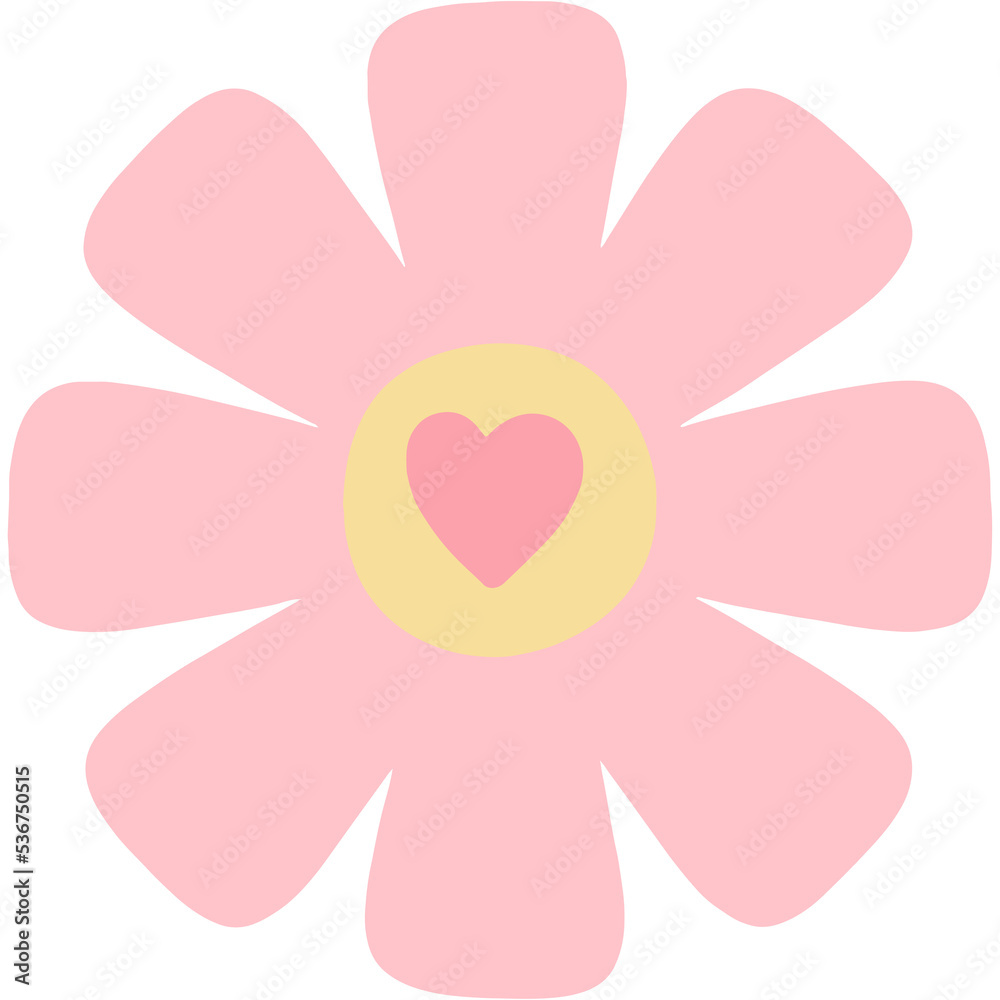Cute Cartoon Colorful Flower Doodle Illustration Cute Cartoon Colorful Flower Doodle Illustration