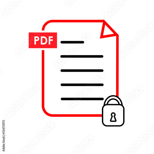 PDF secure document icon set