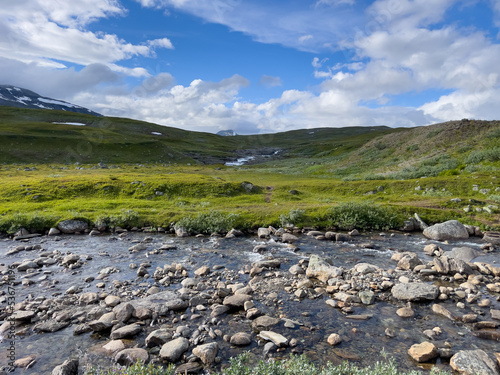 Landschaft nahe des Stekenjokk Plateau am Vildmarksvägen in Lappland, Schweden